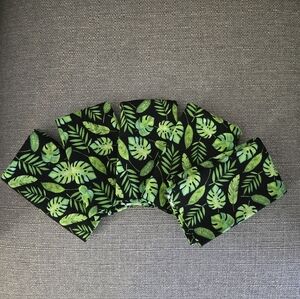 Create It Green Tropical Palms Black Background Fabric 5 Fat Quarters 18"x22" Ea